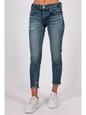 Moussy Vintage Kelley Tapered‎ Jeans Size 25 Distressed Ankle Crop Midrise